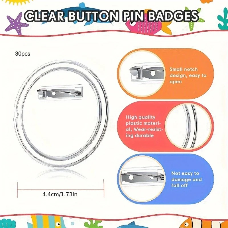30pcs acrylic blank badge pin  - Button Badge Blank recension och pris