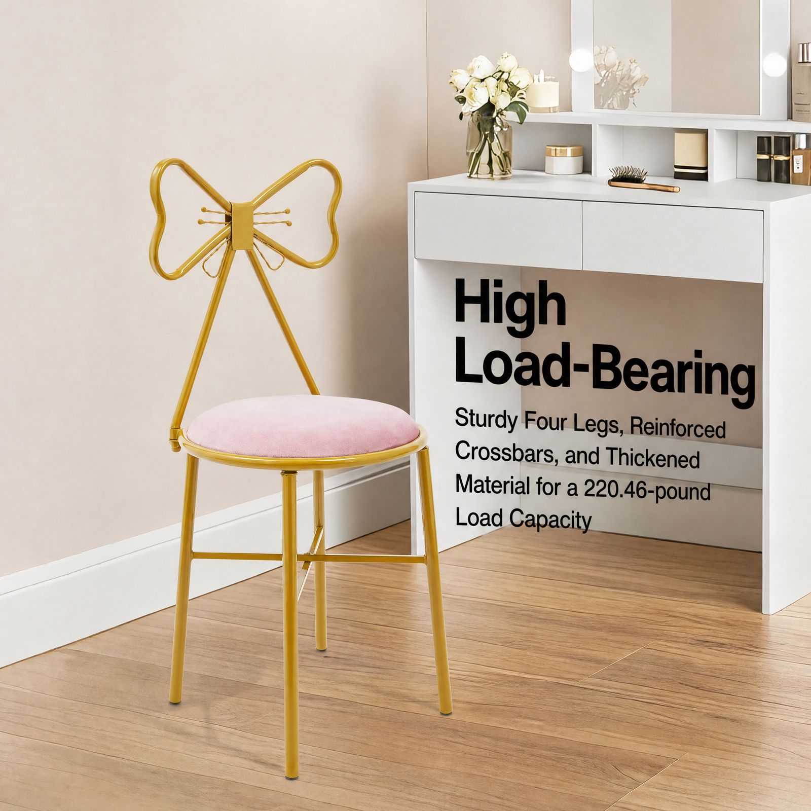 Pink Butterfly Backrest Vanity - Metal Photo Panel recension och pris