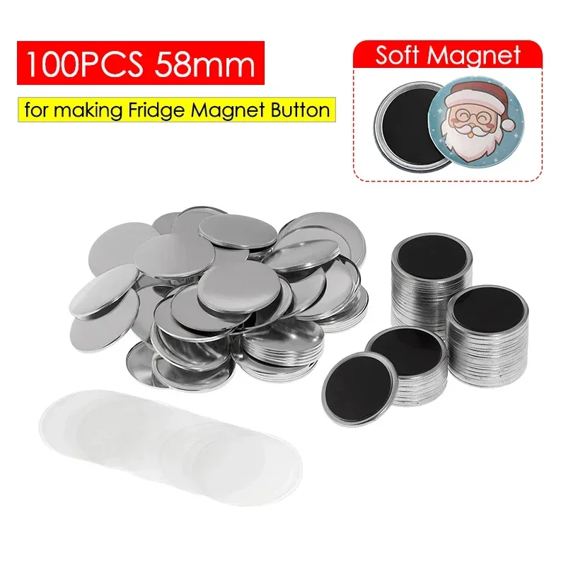 50/100PCS 25-75mm Magnet Refri - Button Badge Blank recension och pris